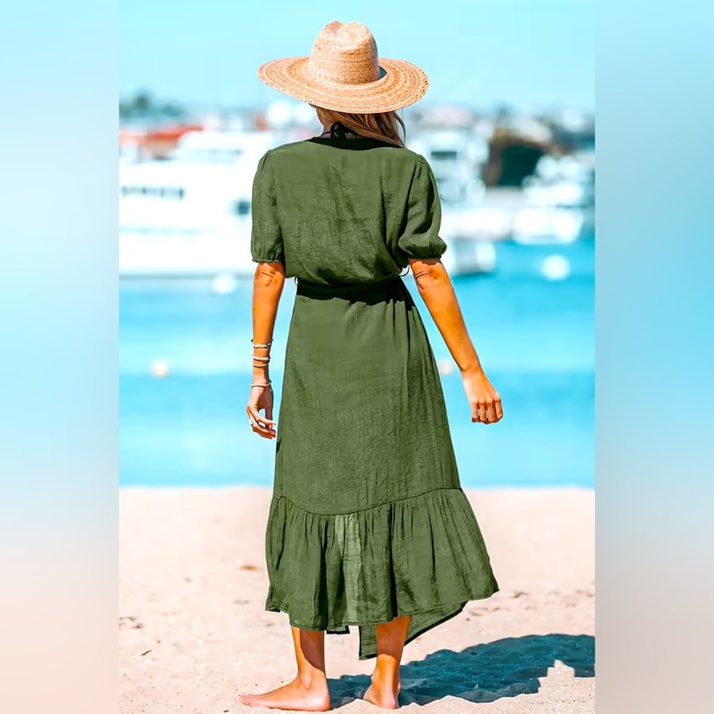 Chic Olive Green Swim Cover-Up. Small. NWT - Picture 3 of 3